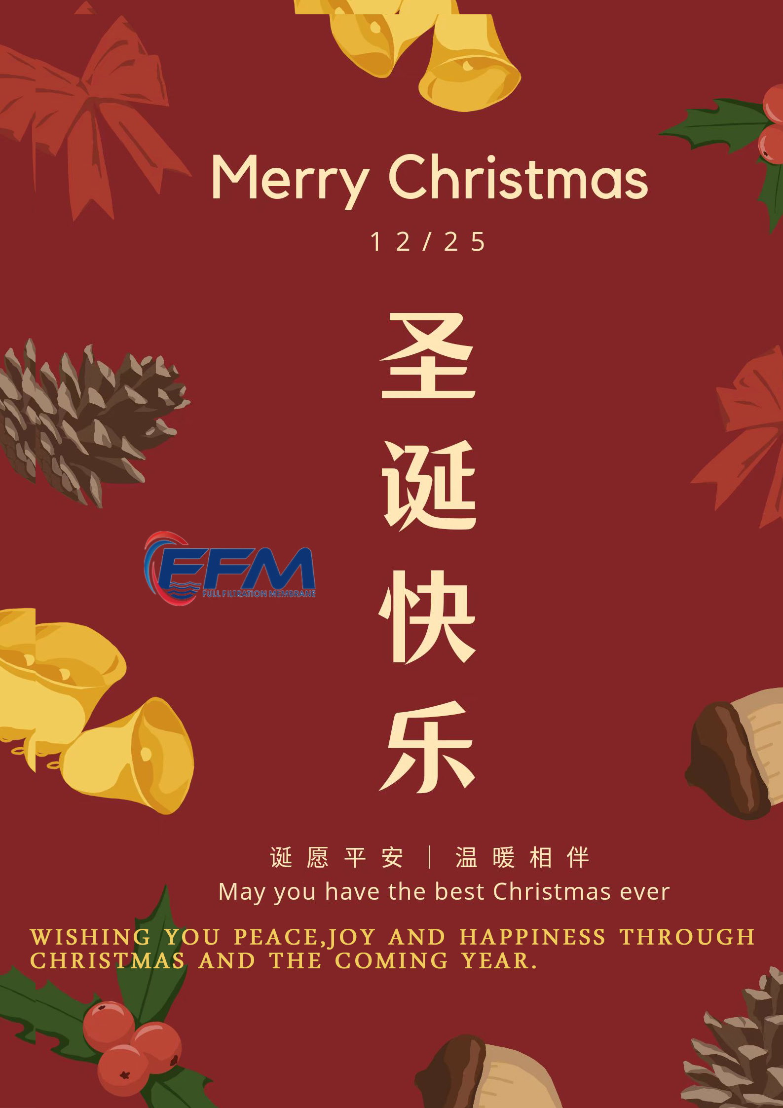 圣诞节，北京碧化公司祝您快乐美好，温馨甜蜜美无数！